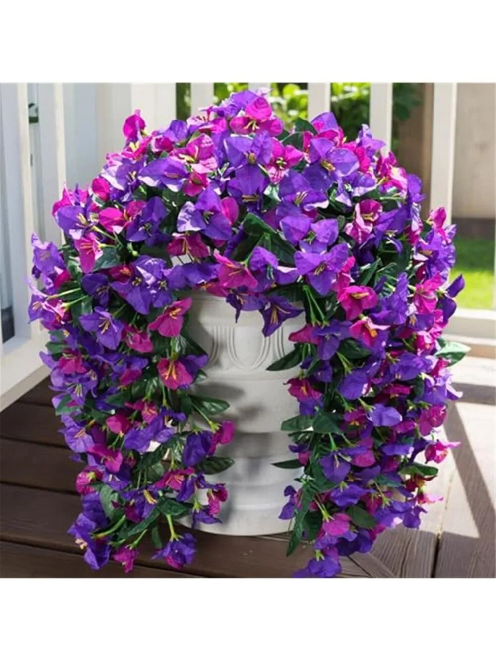 2pc Faux Bougainvillea Silk Vines UV Resistant Outdoor Fake Flowers Trailing